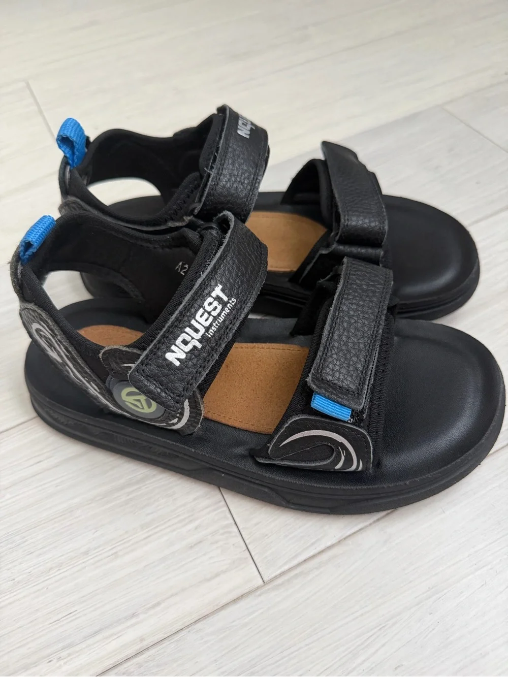 Kids Black and Blue Adjustable Sport Sandals